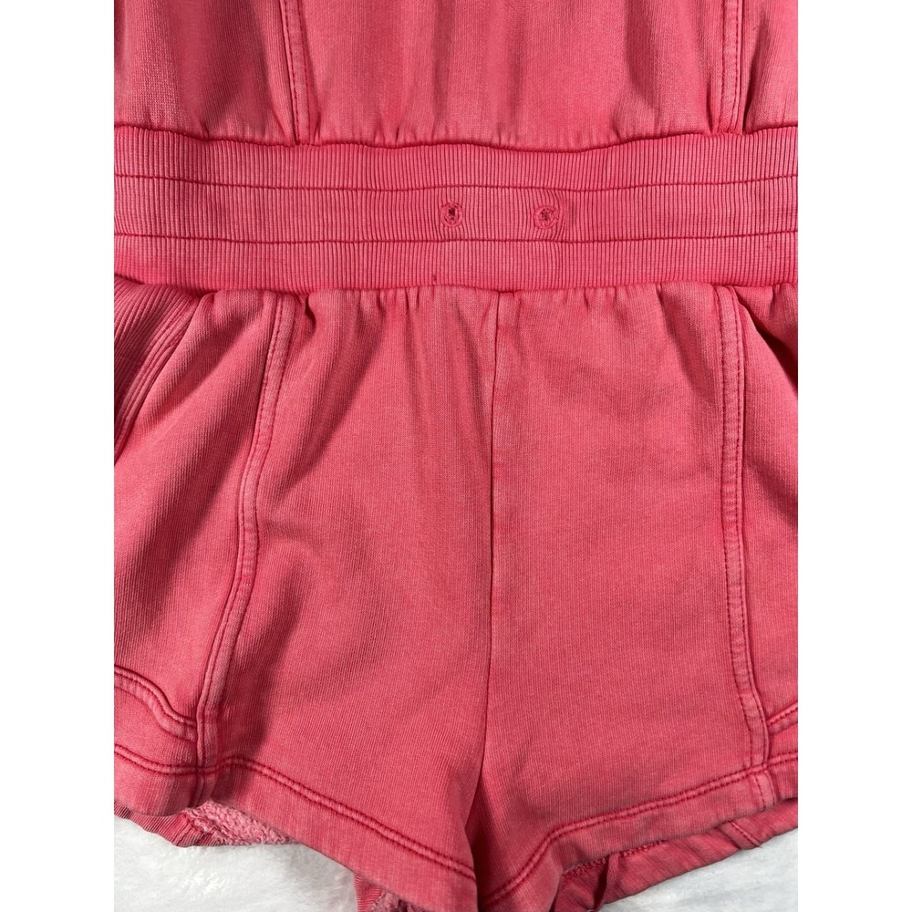 Free People Movement Long Sleeve V-Neck Intercept Romper NWT Small Pink - Picture 10 of 16
